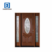 Fangda 3/4 oval woodgrain design da porta de entrada em casa